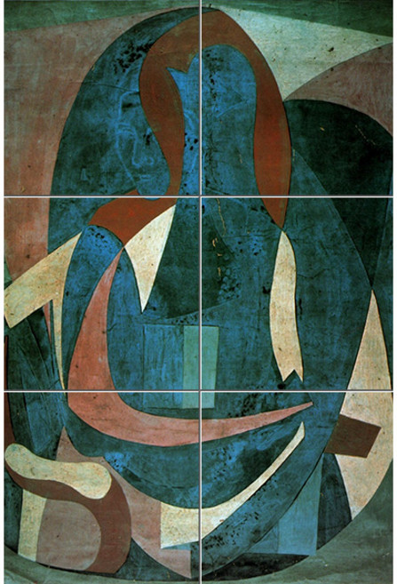 Abstract001추상화 푸른색의 사람 6장, 혼합색상