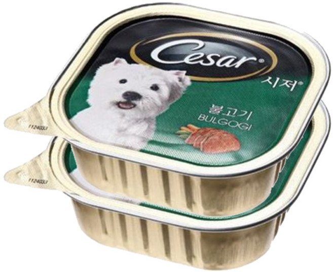 시저 1세 이상 강아지 주식캔, 소, 100g, 2개