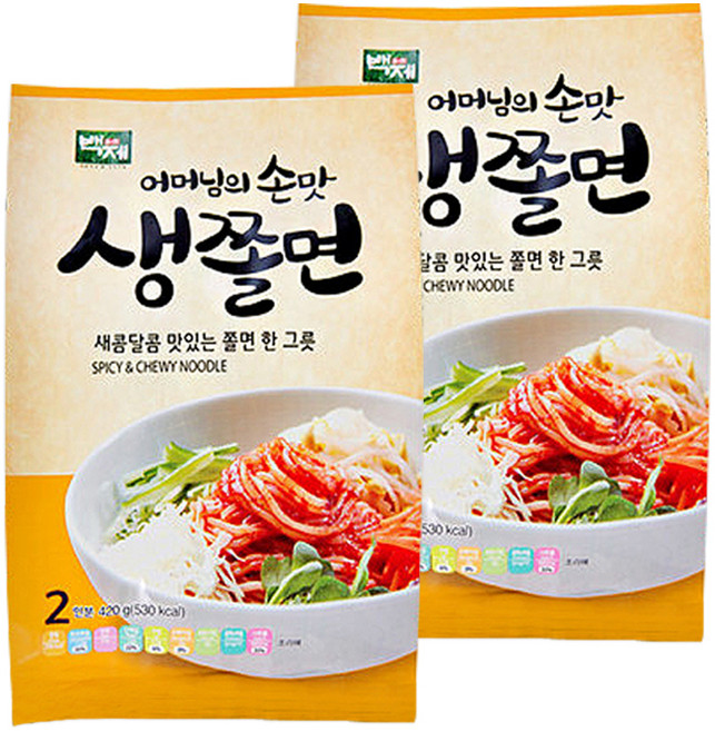 백제 어머님의 손맛 생쫄면, 420g, 2개