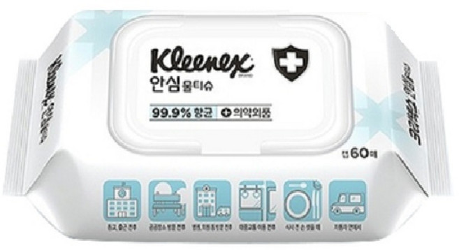 크리넥스 안심 물티슈 캡형, 60개입, 1개