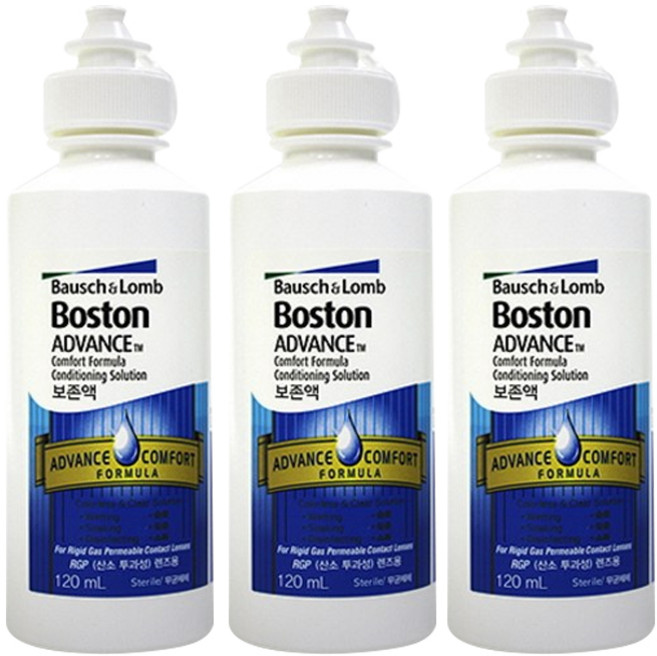 바슈롬 보스톤 어드밴스 렌즈 보존액, 3개, 120ml