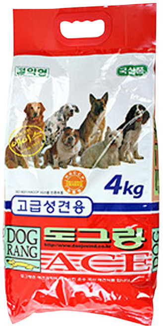 도그랑 어덜트 강아지 에이스 건식사료, 닭, 4kg, 1개