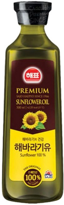 해표 해바라기유, 500ml, 1개