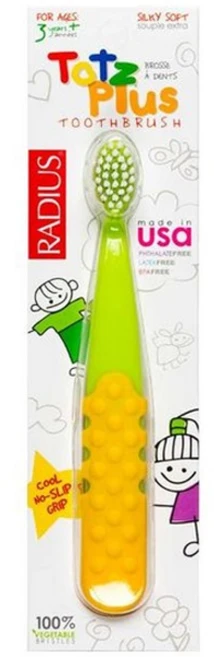 래디어스 토츠플러스 유아 칫솔, 옐로우 + 라임, 1개입, 1개 - 쿠팡