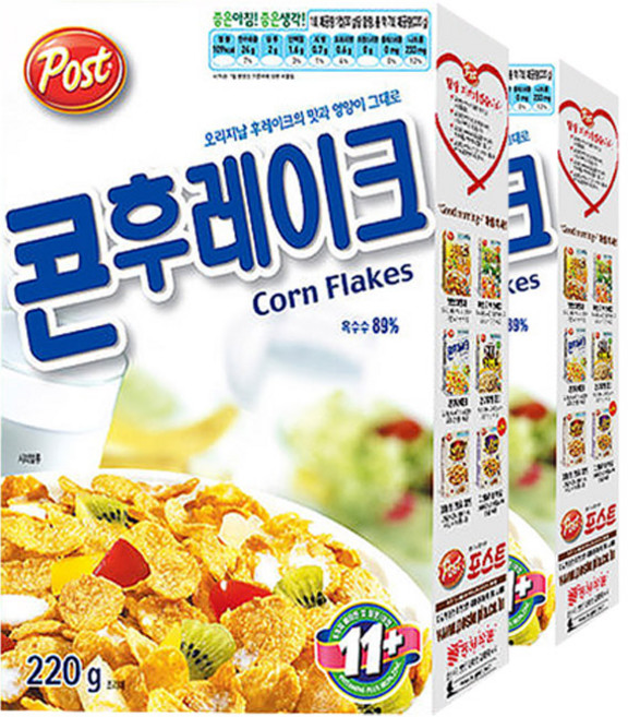 포스트 콘후레이크 시리얼, 220g, 2개