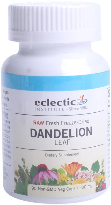 에클렉틱인스티튜트 로우 프레시 동결 건조 민들레 잎 200mg Non-GMO 베지 캡 비건, 1개, 90정 - 쿠팡