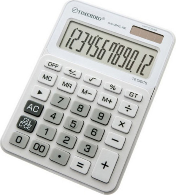 타임버드 탁상용 전자 계산기 SJC-20NC, 화이트 + 아이보리, 1세트
