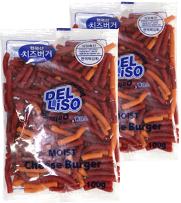 델리소 모이스트 애견간식, 치즈버거, 2개, 100g