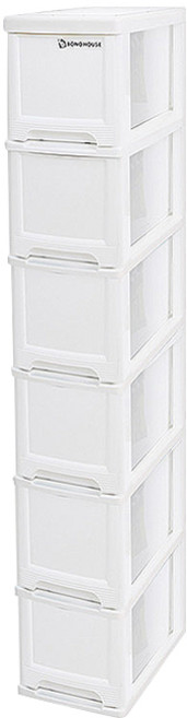 보노하우스 모던 슬림 틈새 서랍장 6단, 화이트