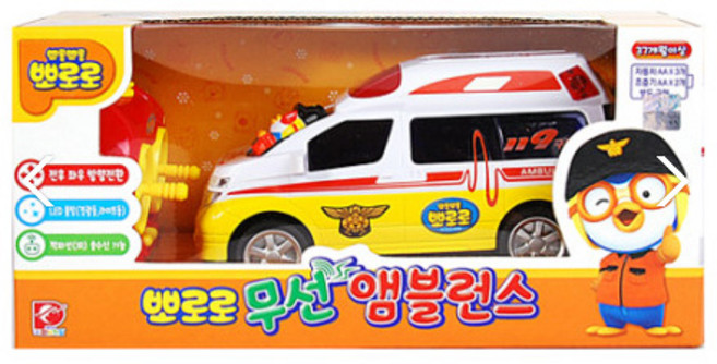 뽀로로 무선 앰블런스 구급차, 혼합색상, 1개