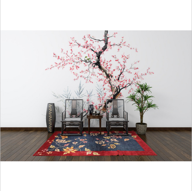 스위트벚꽃 포인트벽지3폭짜리1세트완제품, 19h401901