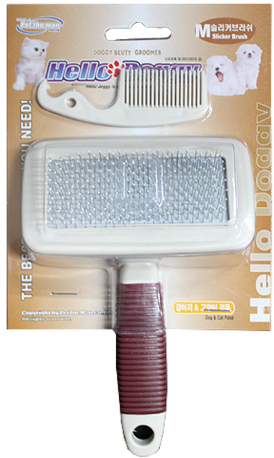 헬로도기 애견 슬리커브러쉬 M, 혼합 색상, 1개