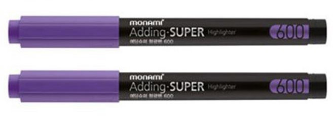 모나미 에딩슈퍼 형광펜 600, 퍼플, 24개
