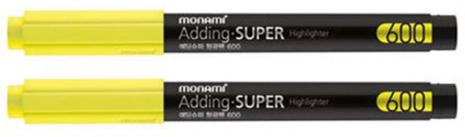 모나미 에딩슈퍼 형광펜 600, (Yellow:New), 24개