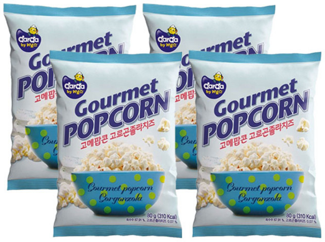 커널스 고르곤졸라치즈 고메 팝콘, 80g, 4개