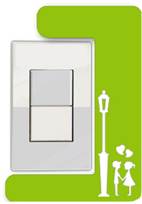 홈코코 1개용 스위치커버 가로등, 그린
