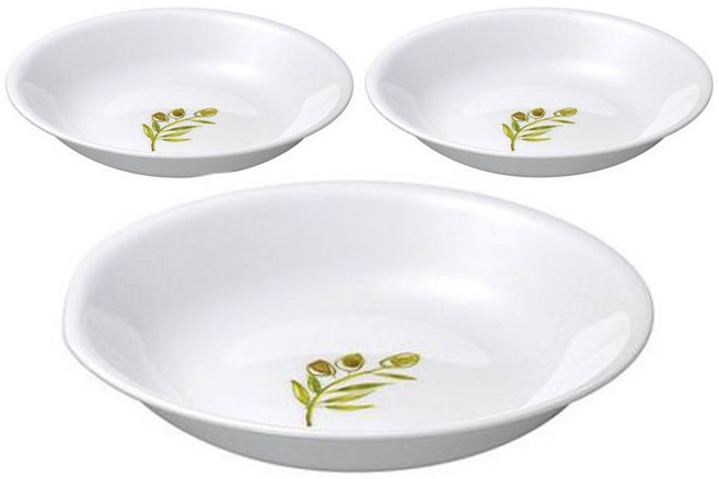 코렐 올리브가든 찬기, 혼합색상, 3개