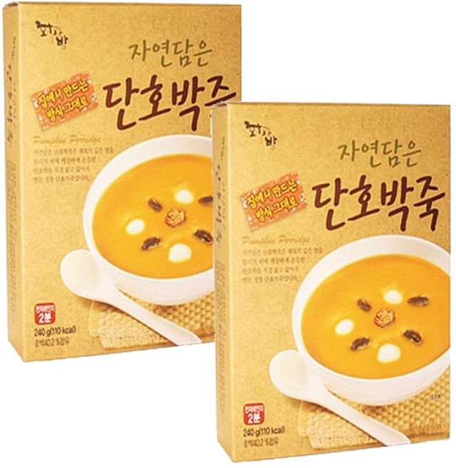 [대두식품] 자연담은 죽 단호박죽, 2개, 240g