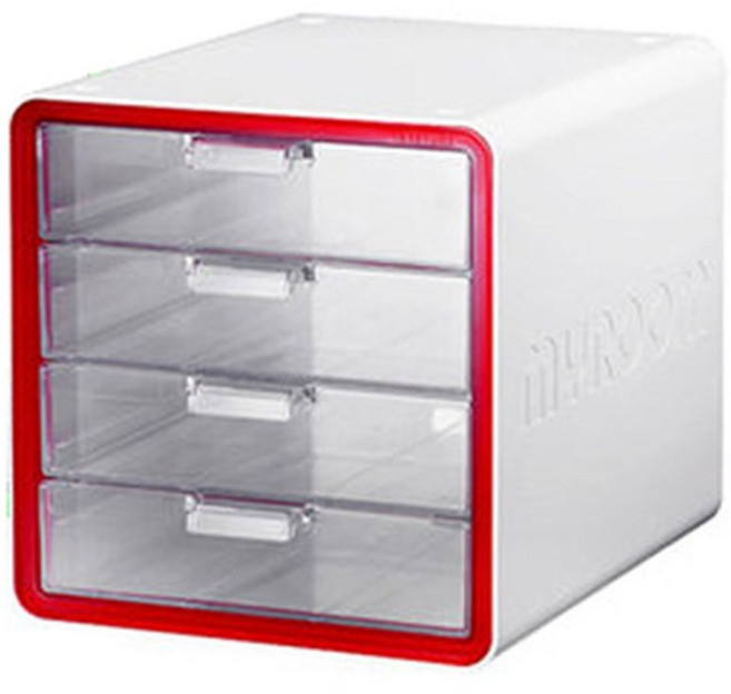 리템 마이룸 서류함 10010, 레드, 4단