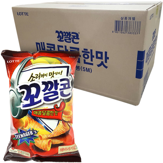 롯데제과 꼬깔콘 매콤달콤맛, 155g, 12개