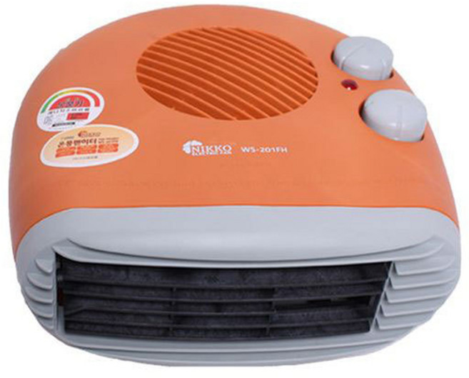 니코 탁상용 전기 팬히터 온풍기, WS-201FH, 주황색