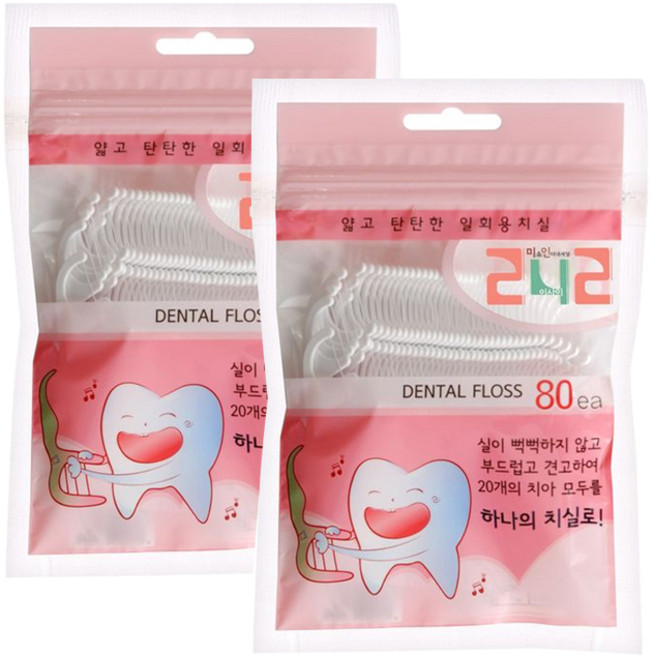 242 일회용 치실, 1.8cm, 80개입, 2개