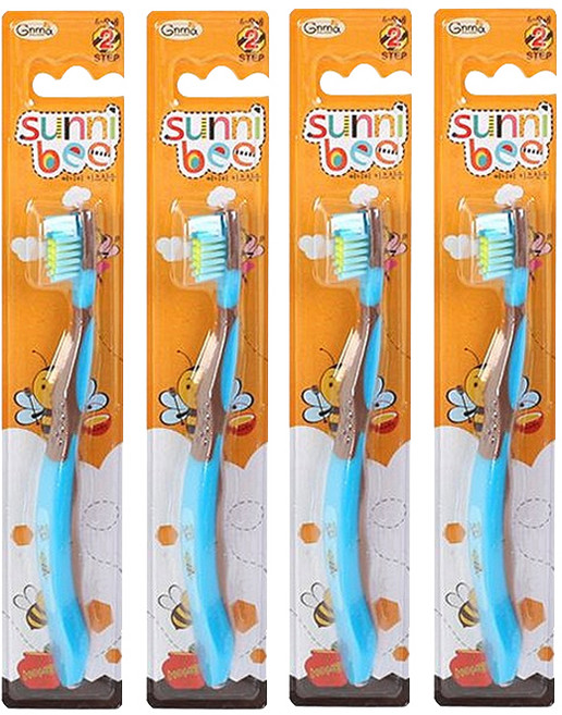 지앤마 써니비 키즈칫솔 2단계, 블루, 4개, 1개입