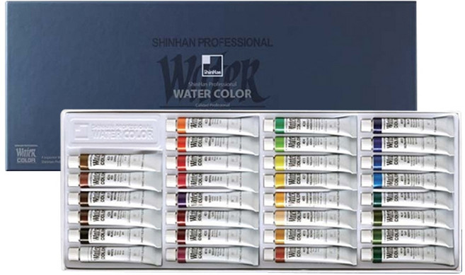 신한화구 전문가용 수채화물감, 7.5ml, 30색