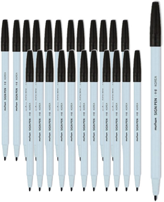 문화연필 넥스프로 사인펜, 흑색, 24개