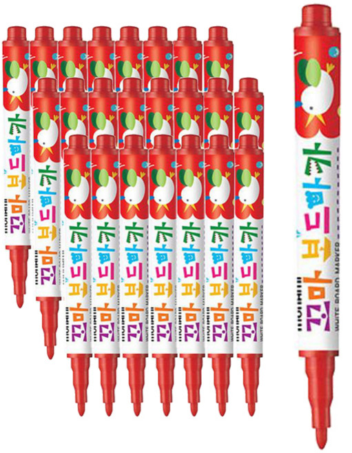 꼬마 보드마카 1DZ 12개입, 적색, 24개