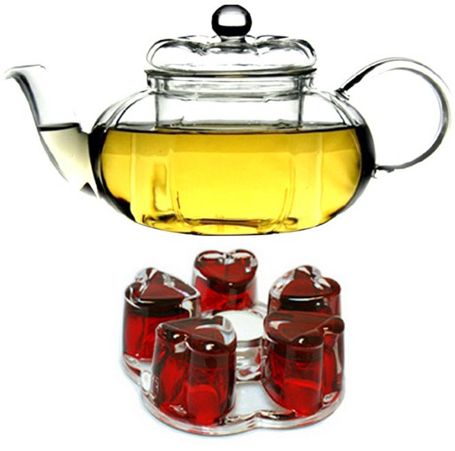 코맥 호박티포트세트, 2p (호박티포트800ml 1p, 레드티워머대 1p), 0.8L, 1개