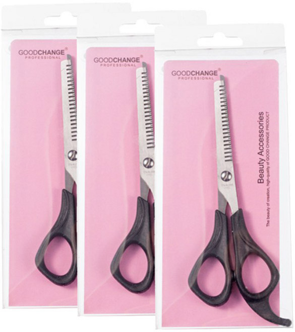 미성메탈 미용숱가위1, 혼합 색상, 3개
