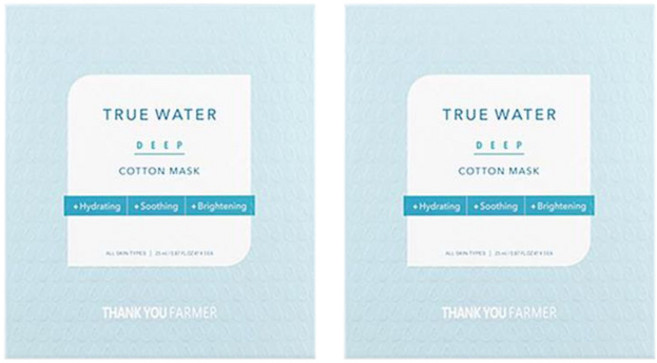 땡큐파머 트루 워터 딥 코튼 마스크 시트, 2개, 1개입