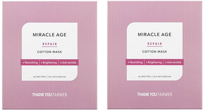 땡큐파머 미라클 에이지 리페어 코튼 마스크 시트, 1개입, 2개