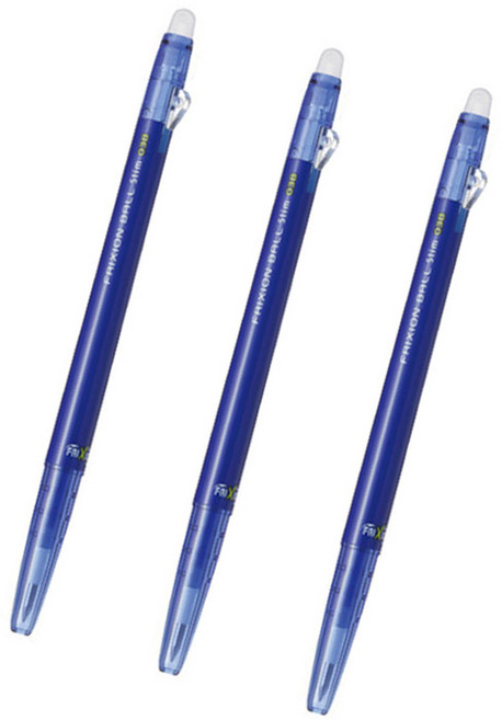프릭션 파이롯트 슬림 지워지는 볼펜 0.38mm, 블루, 3개