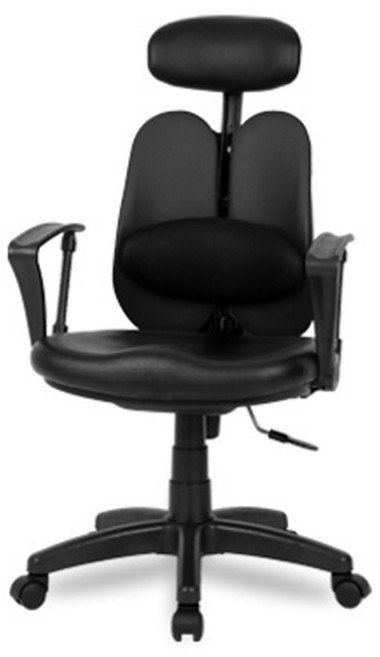 체어포커스 피플DW 고급대요추헤더형 인조가죽 사무용의자, 블랙