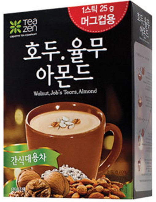 [티젠] 호두율무아몬드차, 25g, 10개입, 10스틱