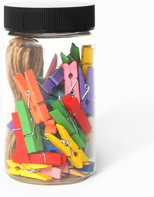 왈가닥스 나무집게 마끈 원통세트, 1개