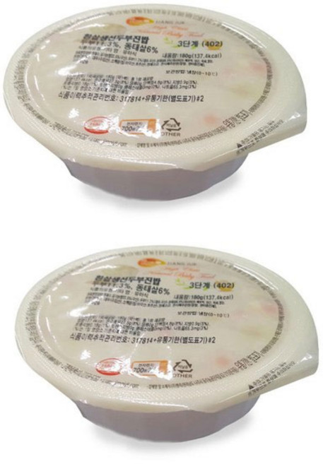 [짱죽] 3단계 이유식, 흰살생선두부진밥, 180g, 2개
