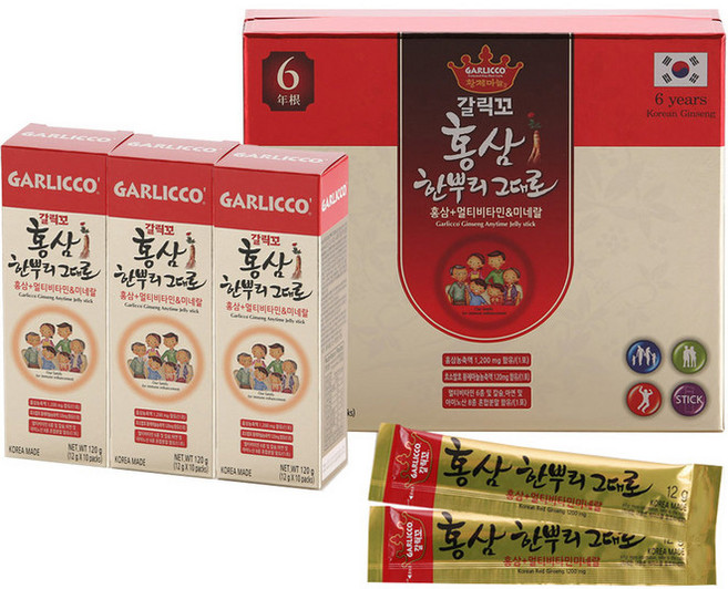 갈릭꼬 홍삼한뿌리그대로 젤리, 360g, 1박스