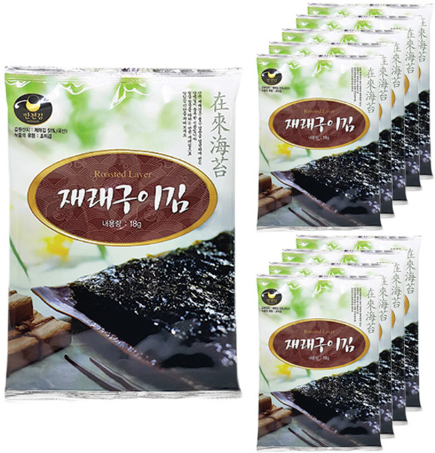 만전김 갓구운 재래구이김 18g 10개입, 1세트, 10개