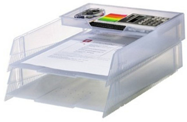 시스맥스 책 서류 정리 데스크트레이 22140, 반투명스모그, 2.5단