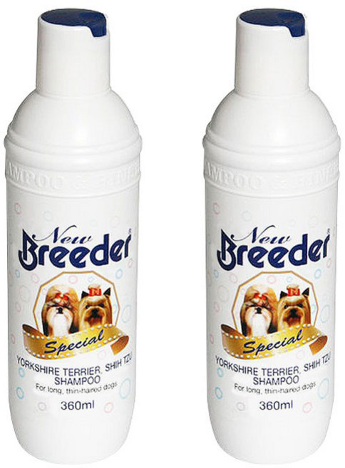 브리더 뉴 요크셔 앤 시츄 장모견용 샴푸, 2개, 360ml