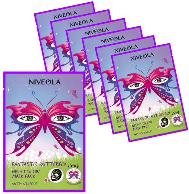 니베올라 판타스틱 버터플라이 야광 마스크 팩, 1매, 7개