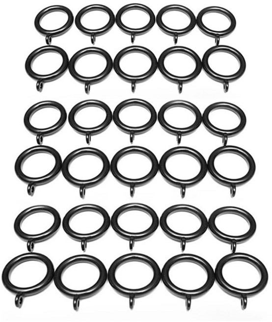 윈도우드레스 커튼링 35mm 30개 세트, 블랙, 1세트