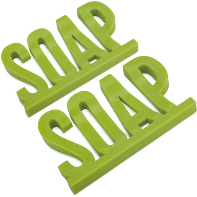 블럭마트 욕실 SOAP 실리콘 비누받침, 그린, 2개입