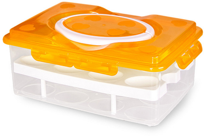 블럭마트 24구 손잡이 에그케이스, 오렌지