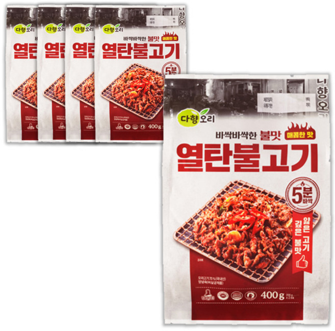 다향오리 열탄불고기 매콤한맛, 400g, 5개