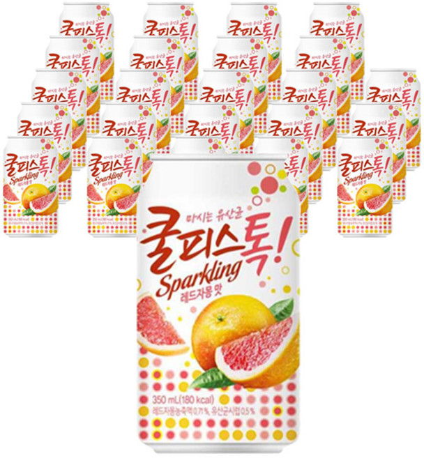동원에프엔비 마시는 유산균 쿨피스톡 레드자몽맛, 350ml, 24개