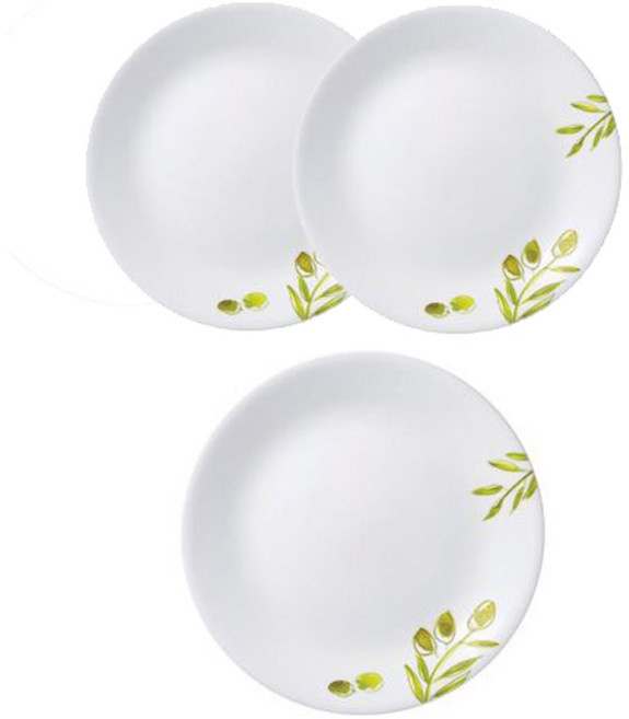 코렐 올리브가든 원형중접시+원형대접시, 혼합색상, 1세트